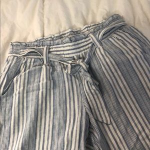 Striped linen pants